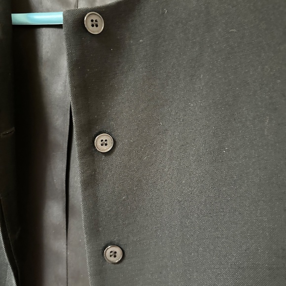 Vintage 90s Jones New York Wool Covered Button Black Jacket Small - Picture 6 of 12